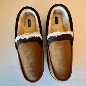 NEW IZOD Slippers Men's XXL 13 Brown Memory Foam Indoor/Outdoor Sole NEW in BOX